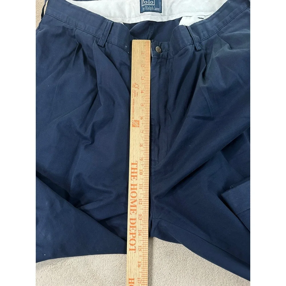Vintage‎ Polo Ralph Lauren Pleated Chino Pants Men 38x30 Blue Preppy Old Money